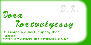 dora kortvelyessy business card